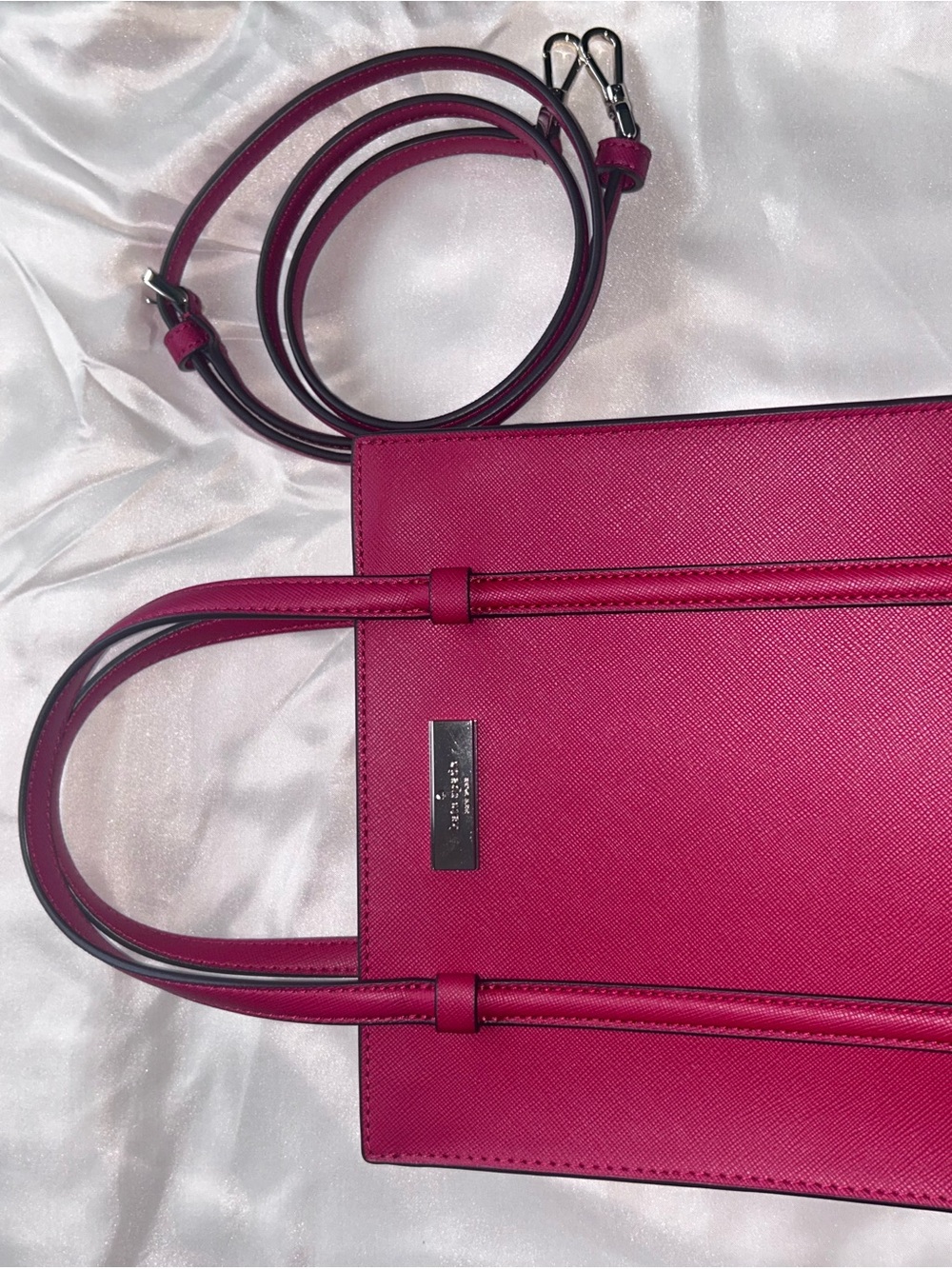 Kate Spade Inspired Red Leather Tote Bag - Convertible Strap